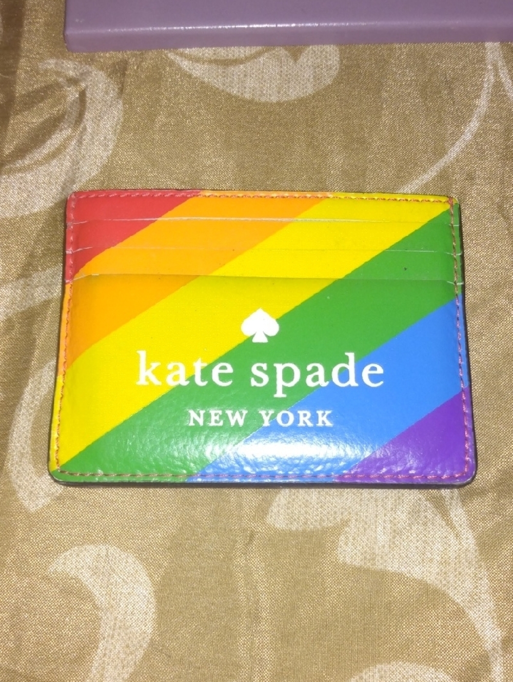 kate spade Rainbow Diagonal Stripe Card Case - Picture 3 of 3